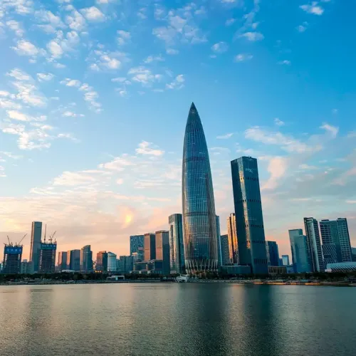 Shenzhen Skyline im Morgenlicht